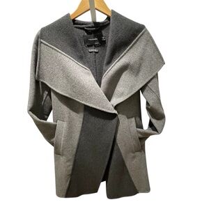 Tahari Handmade Two Tone Double Face
Wool Blend Wrap Coat - Like New condition